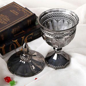 Pot <span class=keywords><strong>à</strong></span> bonbons en <span class=keywords><strong>verre</strong></span> <span class=keywords><strong>de</strong></span> cristal européen, style européen, cigarette, tasse <span class=keywords><strong>de</strong></span> bonbons gris, conteneur <span class=keywords><strong>de</strong></span> <span class=keywords><strong>rangement</strong></span>, <span class=keywords><strong>à</strong></span> pieds hauts, billets ménagers - Product Image 3