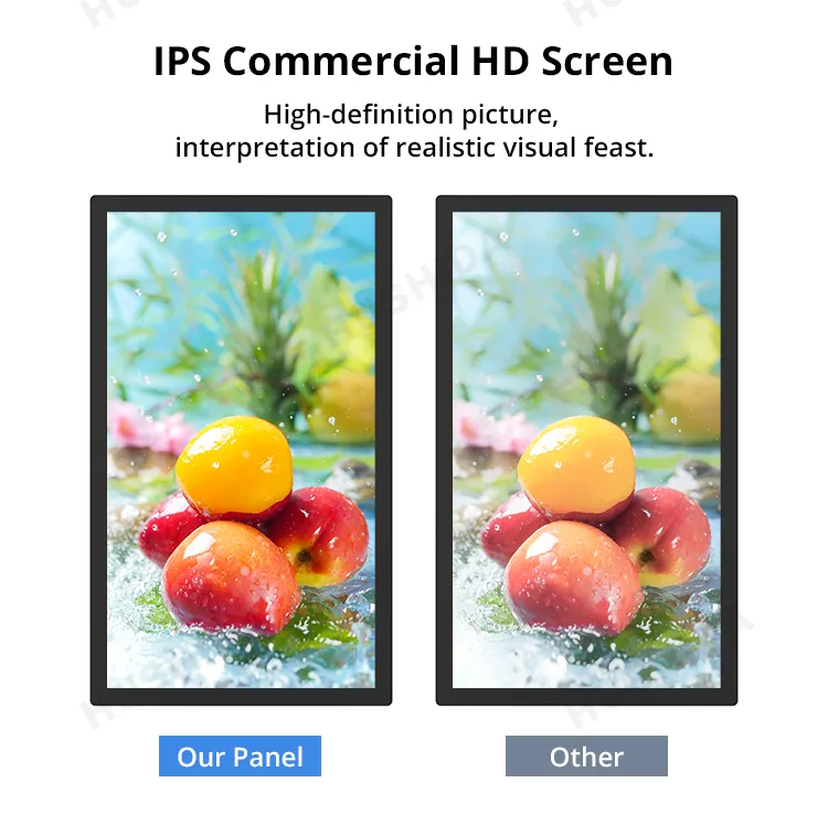 Hussuda papan reklame digital pasang Dinding Tampilan pintar layar sentuh interaktif pemasok kios pemutar media iklan 4K