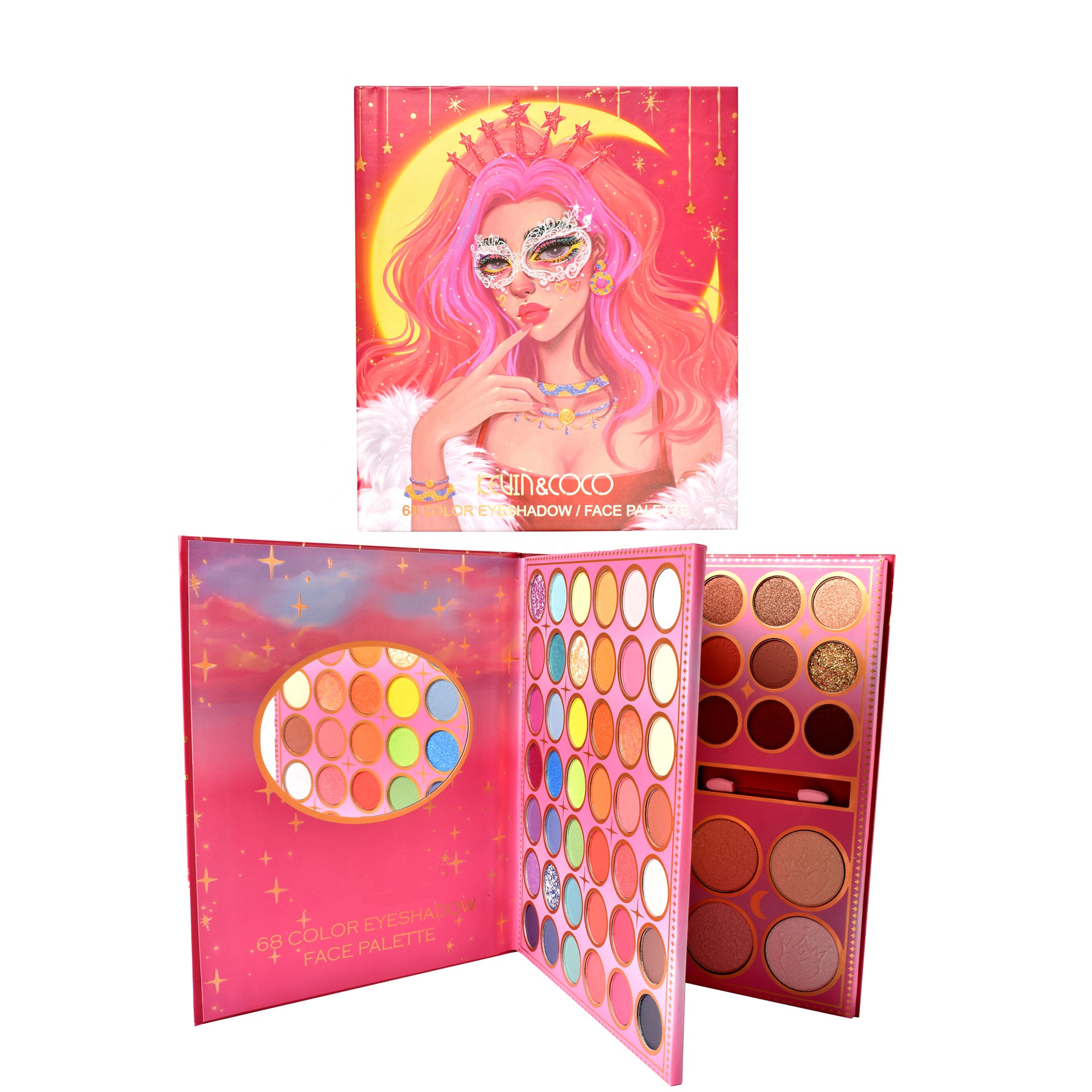 Oem 68 оттенков блестящие мерцающие тени для век частная марка матовые высокие пигментные блестящие тени для век Палитра