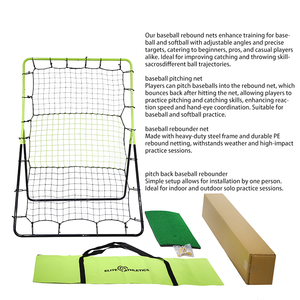 High Quality Adjustable <b>Rebound</b> <b>Net</b> Return Throw Back Training Wall Baseball Softball Pitching Practice <b>Net</b> 90x140cm Waterproof - Product Image 2