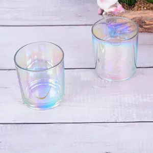 Bulk Wholesale 6Oz 10Oz 14Oz 16Oz Container Frosted Holographic Glass Rose Gold Electroplated Candle Jars