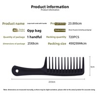 Peigne à dents larges et profondes pour boucles, en plastique, protection des cheveux, pour coiffage à domicile et lavage – Approvisionnement direct usine