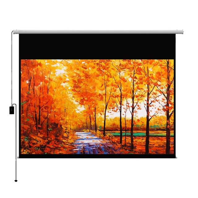 100" 16:9 Electric Ceiling Wall Recessed Screen Electric Projector Screen Motorized Projection Screen