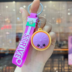 Wholesale Cute Cartoon Bun Squishy Keychain TPR Squeeze Stress Relief Fidget Toy <b>Wrist</b> <b>Strap</b> Bag Pendant Kids Gift - Product Image 4