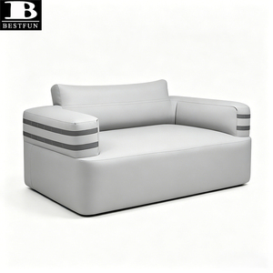 Canapé gonflable durable gris clair avec pompe à air intégrée pour le glamping, les pique-niques et les jardins - Product Image 6