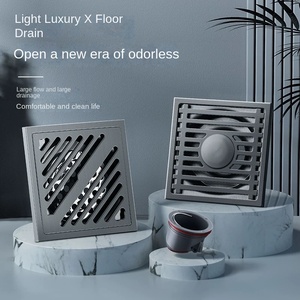 OEM Gun Gray Stainless Steel Modern Simplicity Odor-proof Floor Drain Toilet Balcony Engineering square Floor Drain Anti-odor - Product Image 2