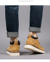Bottes Chelsea rétro pour hommes Printemps/Automne 2027, tige en cuir véritable, semelle extérieure en EVA, à lacets, mi-mollet, bout rond, durables pour l'extérieur