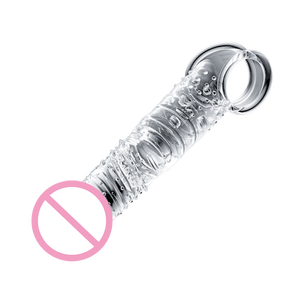Erotische Produkte Lieferant dicke Penis Extender Ärmel wieder verwendbare extra gerippte Spike Kristall Kondom für Männer Penis ring - Product Image 1