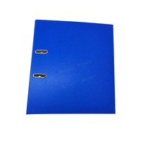 Carpeta de Archivos Clásica de Plástico con Clip de Cartón PVC A4, Cubierta Rígida Transparente Azul y Negra con Bolsillo Trasero