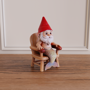 Ornamento in Resina Personalizzato <span class=keywords><strong>a</strong></span> Forma di Gnomo Sirena, Scultura Fantasy con Etichetta Privata, OEM ODM, Statuetta in Poliresina di Gnomo Sirena all'Ingrosso - Product Image 4