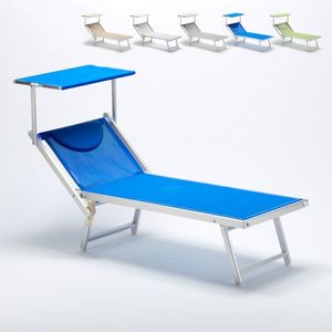 Chaise longue pliante traditionnelle facile à transporter, en métal et aluminium, pour extérieur, patio, bord <span class=keywords><strong>de</strong></span> piscine, inclinable, pour bronzer - Product Image 1