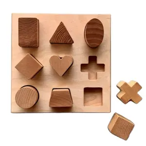 1 Set Wooden Learning Geometry Educational Puzzle Toys for Baby Kids