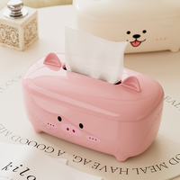 Boîte à mouchoirs créative en forme d'animal mignon, porte-serviettes en plastique épais pour salle de bain, salon, table à thé