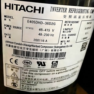 คอมเพรสเซอร์ทำความเย็นแบบอินเวอร์เตอร์ฮิตาชิ รุ่น E405DHD-38D2YG ใช้สารทำความเย็น R410A กำลังไฟ 5100 วัตต์ แบบสกรอลล์ - Product Image 4