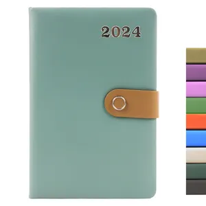 2024 A5 Hot Sale Custom Wholesale Pu Leather Diary Pink Journals Unique Agenda Buckle Notebooks With Pocket