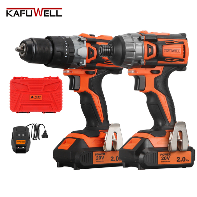 KAFUWELL PA4553H Factory Price 2 in 1 Electric Tool 20v Cordless Power Tools Power Drill Electric Screwdriver Power Tool Set