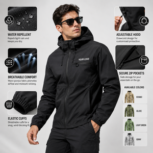 Veste coupe-vent personnalisée avec logo d'entreprise, imperméable, pour les équipes de vente immobilière et de marketing sur le terrain - Product Image 1