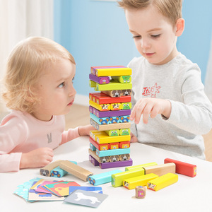 Juego de bloques apilables de madera para niños de 2 a 4 años, juguete educativo, juego de equilibrio - Product Image 1