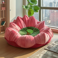 Canapé Lotus en Velours Rose, Résidence Confortable, Mobilier de Salon Luxueux et Spacieux, Sièges Confortables pour se Détente, Mobilier de Salon