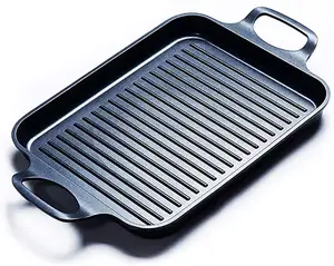 不粘方形烤盘铝合金压铸煎锅平底锅铸铁煎锅板