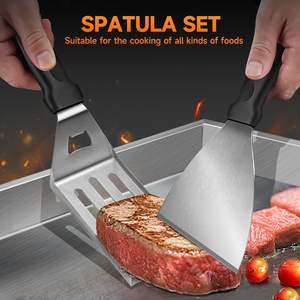 Plaque de gril <span class=keywords><strong>Plancha</strong></span>, plaque de gril en acier inoxydable de 4 mm d'épaisseur avec poignée amovible et ensemble de 2 spatules de gril - Product Image 2