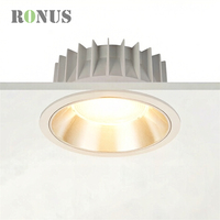 Spot encastré LED COB en aluminium pour plafond, réflecteur chromé 50W, dimmable