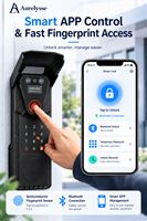 Serrure de porte intelligente Aurelysse V9 IP65 avec reconnaissance faciale, interphone vidéo, contrôle par application Tuya WiFi et Bluetooth pour portails extérieurs