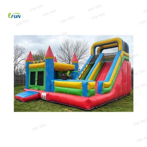 Parcours d'obstacles gonflable en PVC personnalisé pour <span class=keywords><strong>location</strong></span> commerciale, toboggan <span class=keywords><strong>sec</strong></span>/humide pour les fêtes scolaires en plein air, toboggan à voie unique avec souffleur - Product Image 5