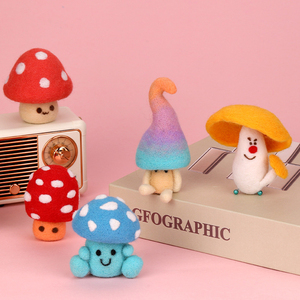 <span class=keywords><strong>Feutre</strong></span> de laine piquer à la main laine bricolage poupée ornements champignon plante succulente série matériel paquet - Product Image 2