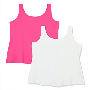Débardeur d'été décontracté pour femme grande taille, tricoté, coupe ample, respirant, séchage rapide, couleur unie, essentiel pour le sport - Product Image 1