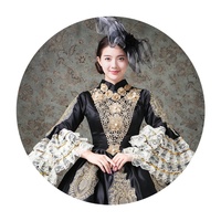 Nouvelles robes longues de style européen, costumes de scène, costumes de théâtre classique, robes rétro Empire, robes de soirée européennes pour femmes, effet 3D naturel
