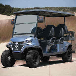 Voiturette de golf à 4 roues surélevées avec batterie au lithium 72V, moteur AC 4KW/5KW/7KW, châssis en acier haute résistance, freins à disque avant, LED 5-6 HKBG-C Bla - Product Image 2