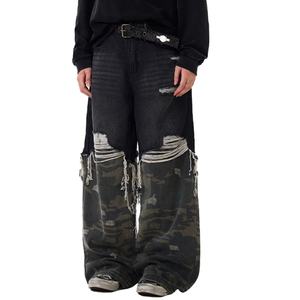 Pantalones de Camuflaje con Parches para Hombre, Estilo Vintage, Holgados, Casuales, Rectos, Desgastados, Tallas Grandes, Venta al por Mayor - Product Image 4