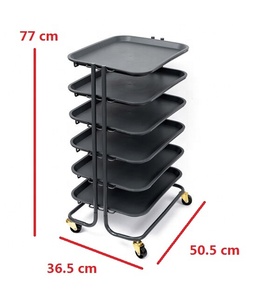 Đa chức năng lưu trữ brangers & xe đẩy dự án giỏ hàng lưu trữ giá 6-Tier Vàng cán bánh xe dây + ABS lưu trữ tấm - Product Image 6