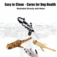 Jouet pour chien en peluche en suède, couineur, motifs Ours, Renard, Tigre, Lion, jouet à mâcher interactif et durable pour le nettoyage des dents, jouet animal en peluche doux