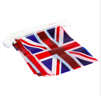 Drapeaux de fanions en plastique PE imperméable pour l'extérieur, drapeaux de fanions en polyester, drapeaux de fanions personnalisés Union Jack britanniques, drapeaux de fanions en ficelle britanniques