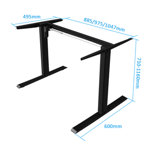Scrivania Regolabile in Altezza per Casa e Ufficio, Facile da Montare, Colore Bianco e Nero, Moderna con Motore Singolo e Piano da 120cm - Product Image 3