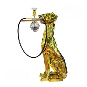 Chichas de grande taille en résine artisanale de style européen et américain, figurine de chien <span class=keywords><strong>Dubin</strong></span>, ensemble de chichas Shesha avec boîte cadeau - Product Image 1