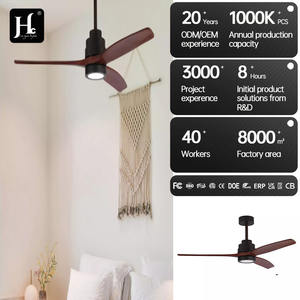 Ventilateur de plafond 52 pouces 220V/110V avec télécommande, pales en bois couleur bois, pour maison et hôtel, construction métallique - Product Image 5