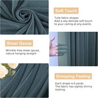 Kain Draperi Lengkung Pernikahan Grosir Warna Abu-abu Biru, Tirai Transparan, Latar Belakang Chiffon, Tirai Lengkung Pernikahan, Tirai Langit-langit Pernikahan