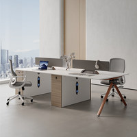 Poste de travail modulaire moderne pour 4 à 6 personnes, espace ouvert, bureau de coworking, ensemble de bureaux pour le personnel de bureau