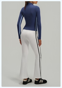 Chaqueta Cárdigan Holgada, Estilo Informal, para Primavera y Otoño, con Contraste de Color, Alta Elasticidad, Transpirable, Ecológica, Deportiva, para Mujer - Product Image 5