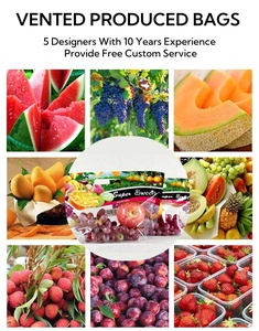 Factory Custom Resealable Slider Ziplock <strong>Packaging</strong> Vegetable Fruit Grape Apple <strong>Pepper</strong> Vented Produce Handle Bags with Vent Hole - Product Image 3