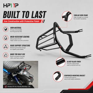 Porte-bagages arrière en fer pour moto, support de top-case, porte-charge arrière, accessoires compatibles avec <span class=keywords><strong>Honda</strong></span> <span class=keywords><strong>Monkey</strong></span> <span class=keywords><strong>125</strong></span> Monkey125 - Product Image 4