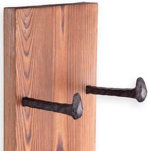 Rústico montado en la pared recuperado ferrocarril Spike Cast 5 botellas hogar cocina comedor Bar madera Vertical estante para <span class=keywords><strong>vino</strong></span> titular - Product Image 2