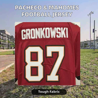 Maillot de football américain personnalisé pour hommes Isiah Pacheco # 10 Maillots de football Patrick Mahomes à col en V, à séchage rapide, avec protection UV et lettrage brodé