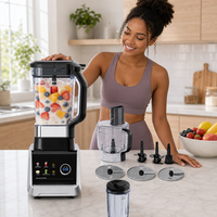 Mixeur Commercial Électrique Haute Performance HGM 	   Blender Mixeur 1500W en Acier Inoxydable pour Smoothies et Préparation Culinaire