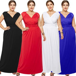 <span class=keywords><strong>Abiti</strong></span> Casual all'Ingrosso per Donne <span class=keywords><strong>Taglie</strong></span> <span class=keywords><strong>Forti</strong></span>, Vestito Aderente in Spandex a Vita Alta con Scollatura Profonda a V, Abito <span class=keywords><strong>da</strong></span> <span class=keywords><strong>Sera</strong></span> Taglia Grande - Product Image 1