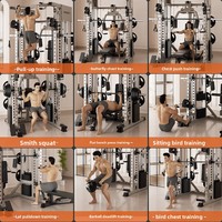 Kit de musculation multifonctionnel pour la maison : rack à squats, appareil de musculation à câbles croisés et machine Smith pour un entraînement complet