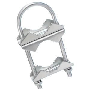 Pince de mât d'antenne double Mâchoire en V Support de montage Boulons en U Collier de serrage de tuyau à tuyau 2 jeux pour antenne CB extérieure - Product Image 3